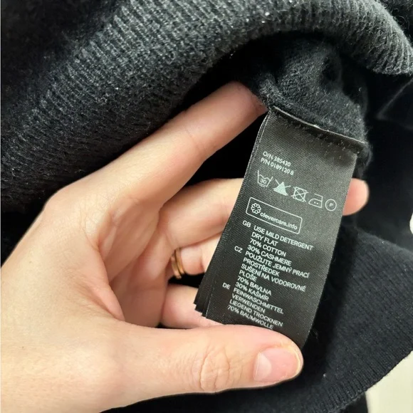 H&M Black Crewneck Sweater - Long Sleeve Lightweight Knit - Picture 3 of 3